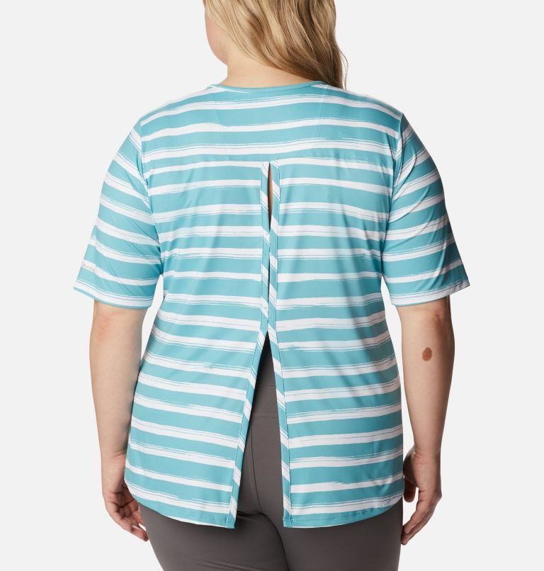 Women's Columbia Chill River T Shirts Stripe | Plus Size CA-E0A53